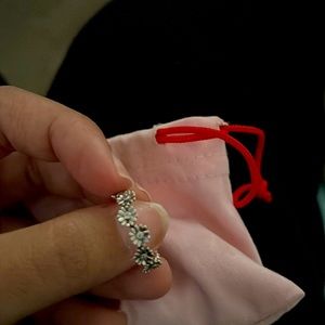 Pandora flower silver ring